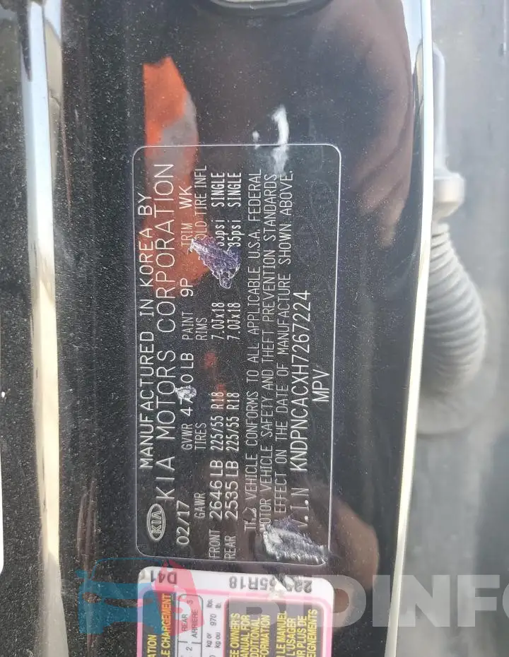 KNDPNCACXH7267224 Photo# 12
