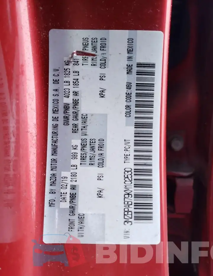 3MZBPAB79KM102530 Photo# 13