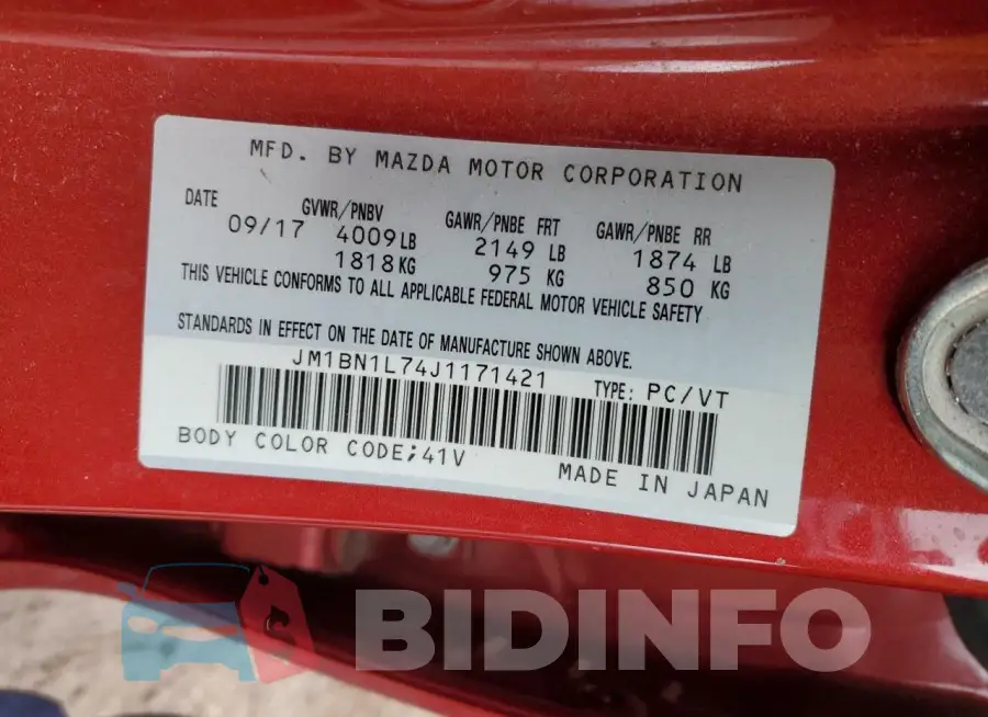 JM1BN1L74J1171421 Photo# 12