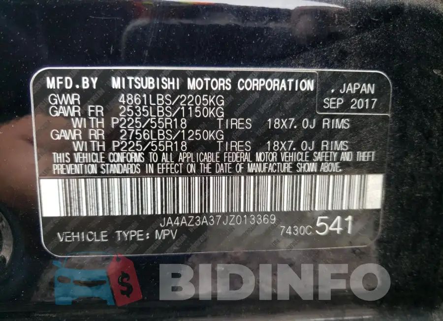 JA4AZ3A37JZ013369 Photo# 14