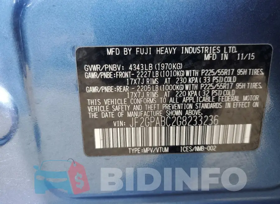 JF2GPABC2G8233236 Photo# 12