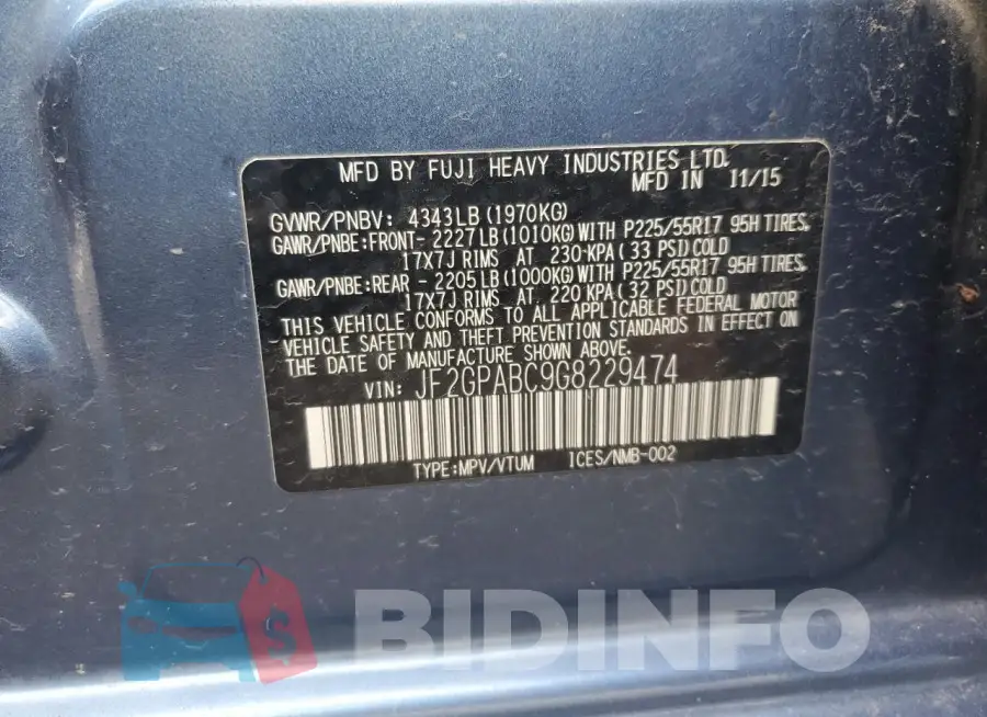 JF2GPABC9G8229474 Photo# 13