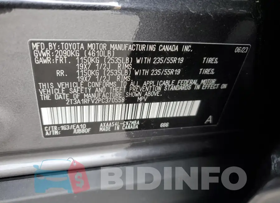 2T3A1RFV2PC370558 Photo# 12