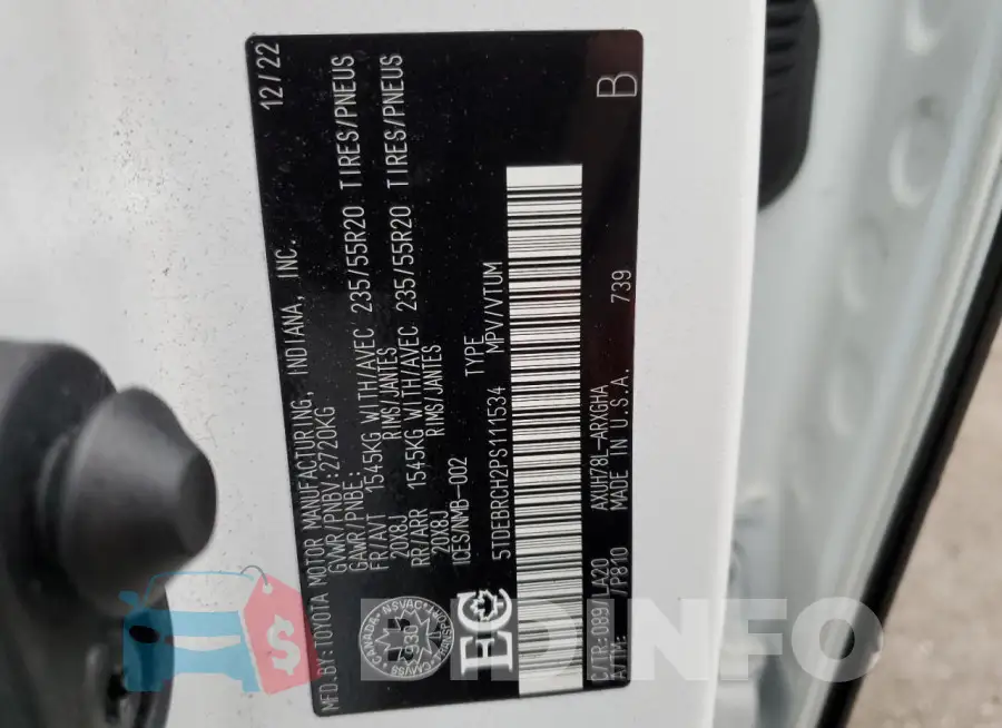 5TDEBRCH2PS111534 Photo# 14