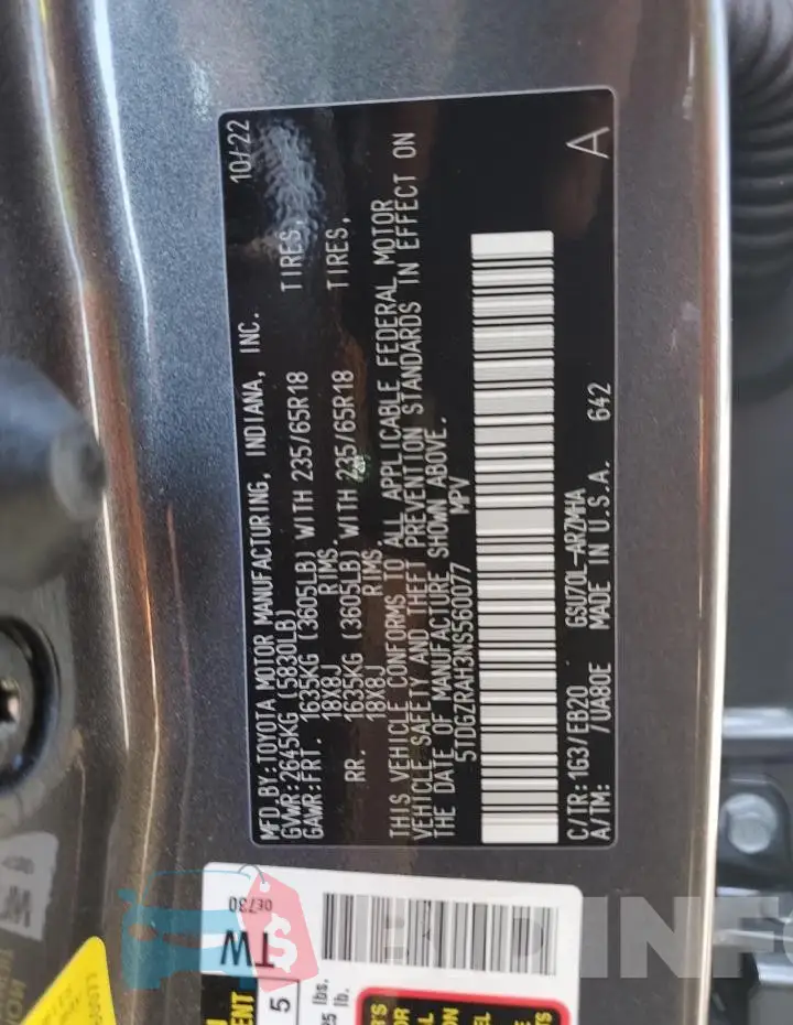 5TDGZRAH3NS560077 Photo# 13