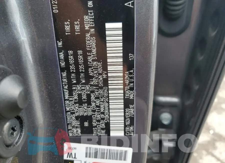 5TDKDRAH8PS018940 Photo# 14