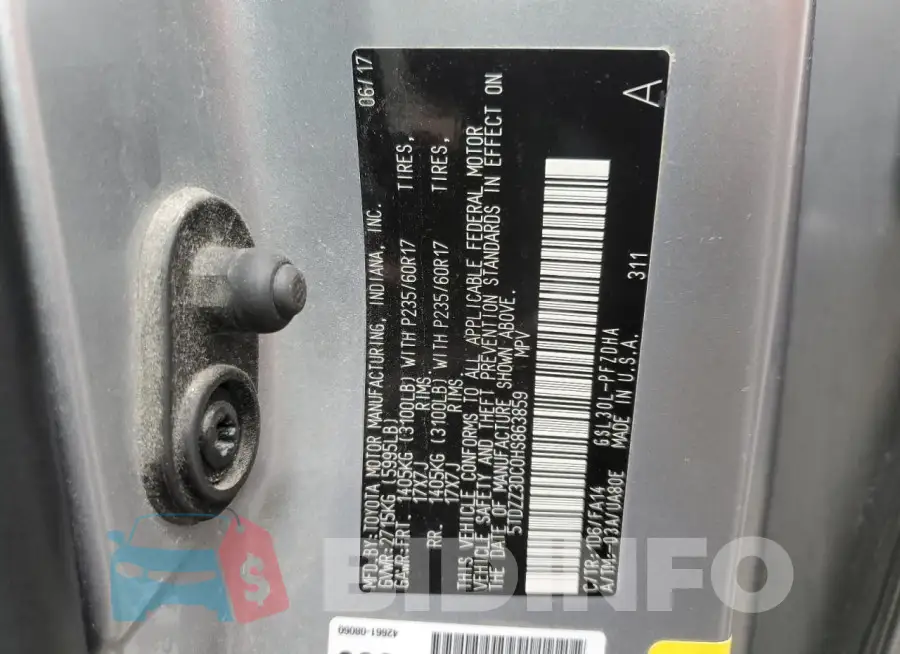 5TDZZ3DC0HS863859 Photo# 13