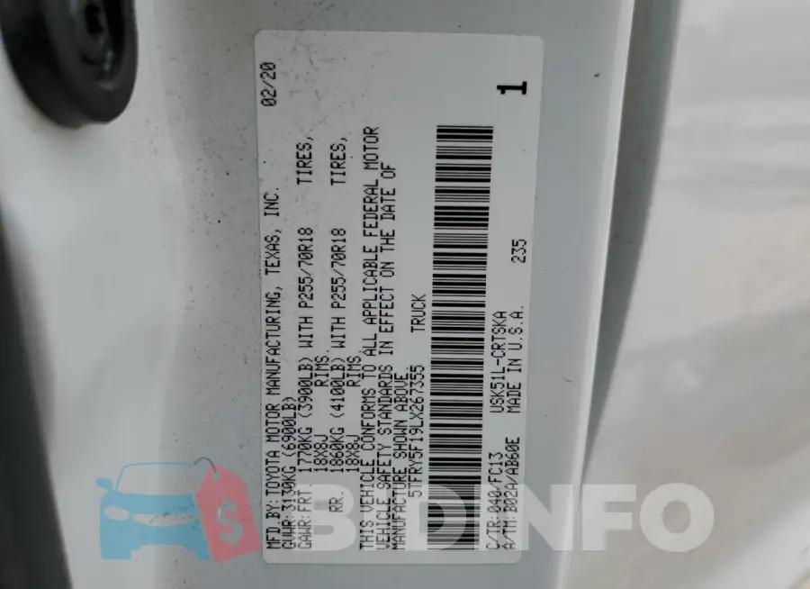 5TFRY5F19LX267355 Photo# 13