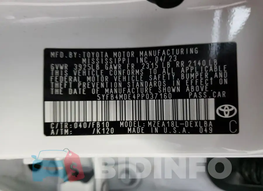 5YFB4MDE4PP037160 Photo# 12
