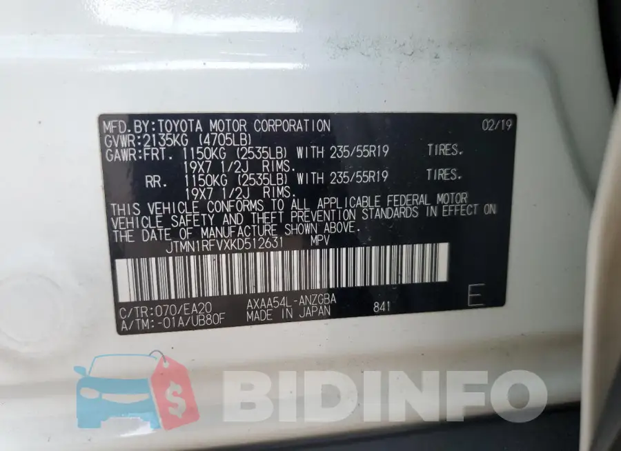 JTMN1RFVXKD512631 Photo# 12