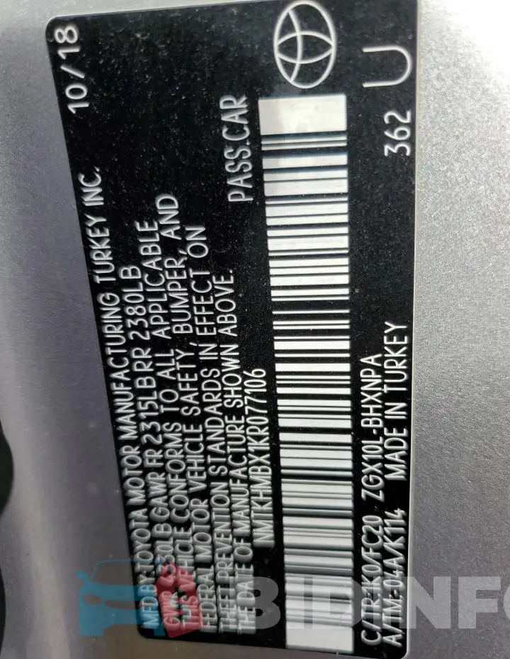 NMTKHMBX1KR077106 Photo# 13