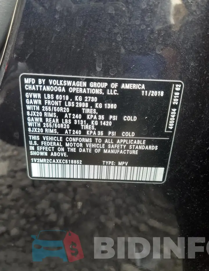 1V2MR2CAXKC518852 Photo# 13