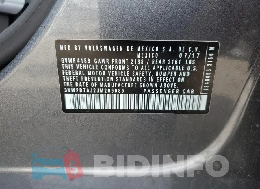 3VW2B7AJ2JM209089 Photo# 12