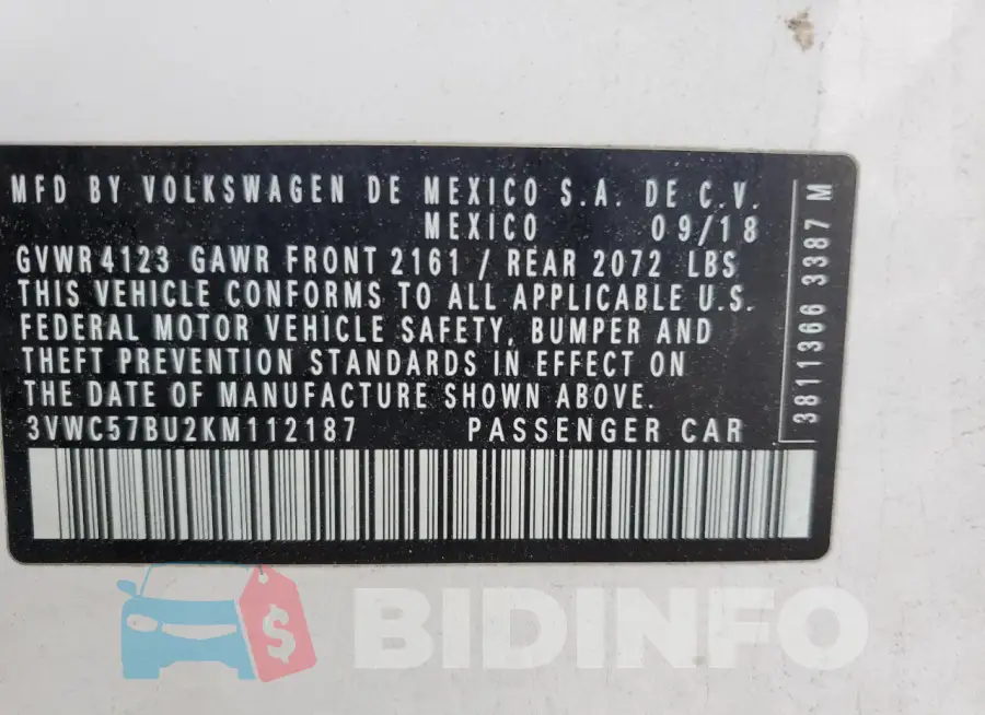 3VWC57BU2KM112187 Photo# 12