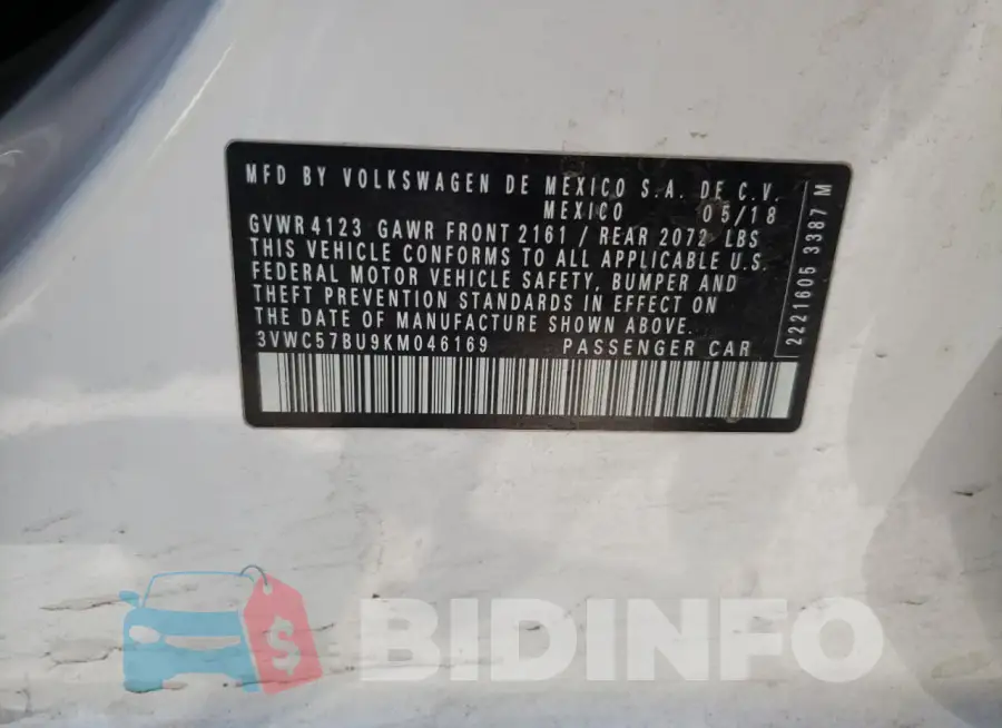 3VWC57BU9KM046169 Photo# 12