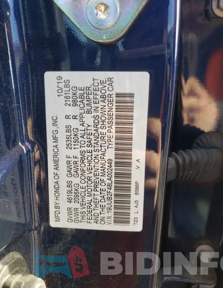 19UUB2F48LA002449 Photo# 13