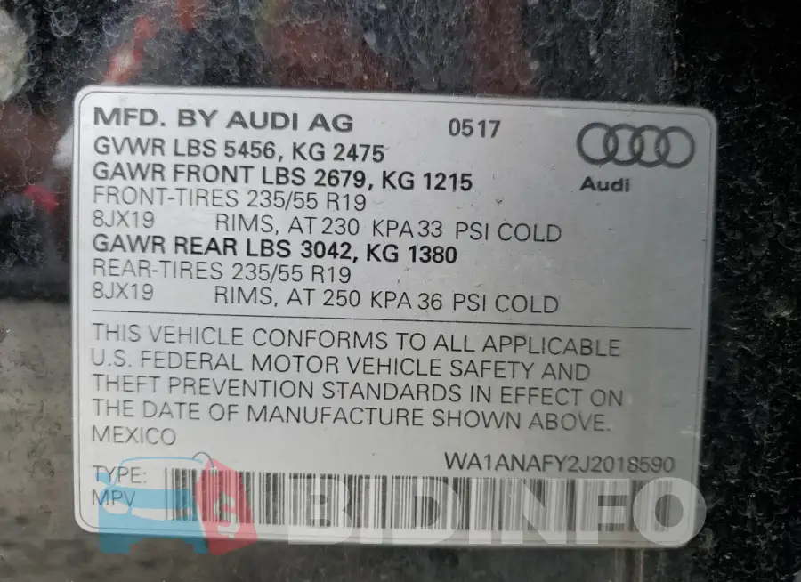 WA1ANAFY2J2018590 Photo# 14