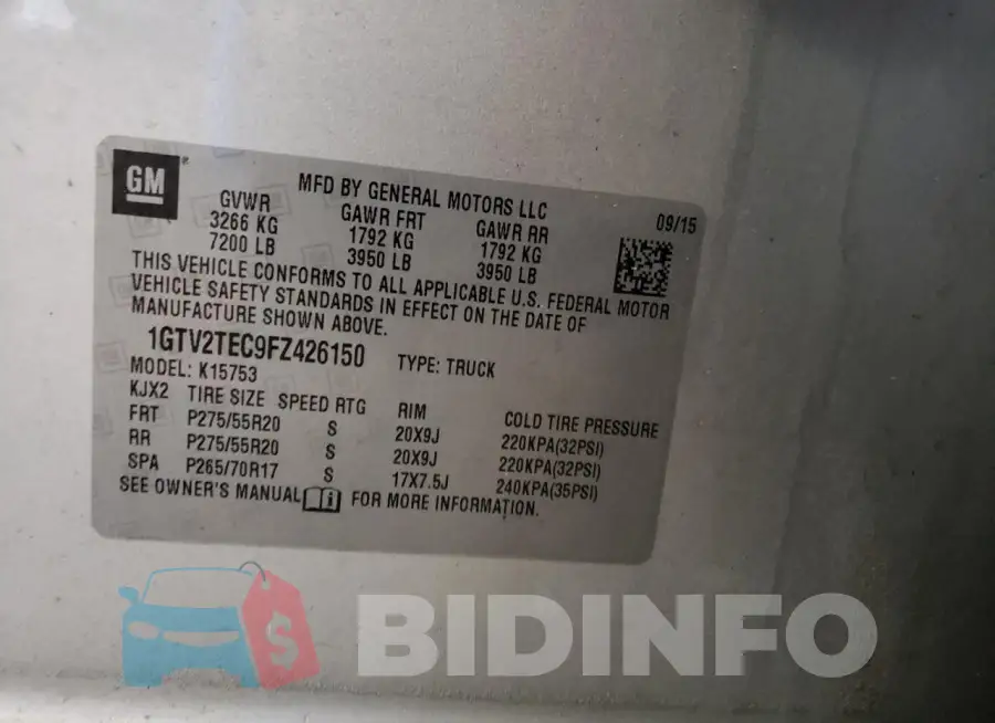 1GTV2TEC9FZ426150 Photo# 12