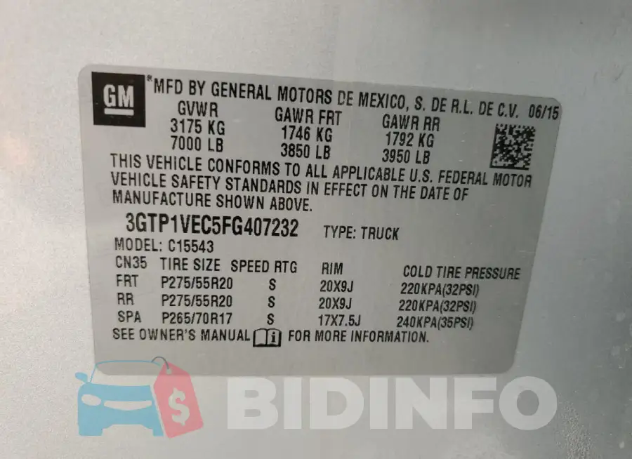 3GTP1VEC5FG407232 Photo# 12