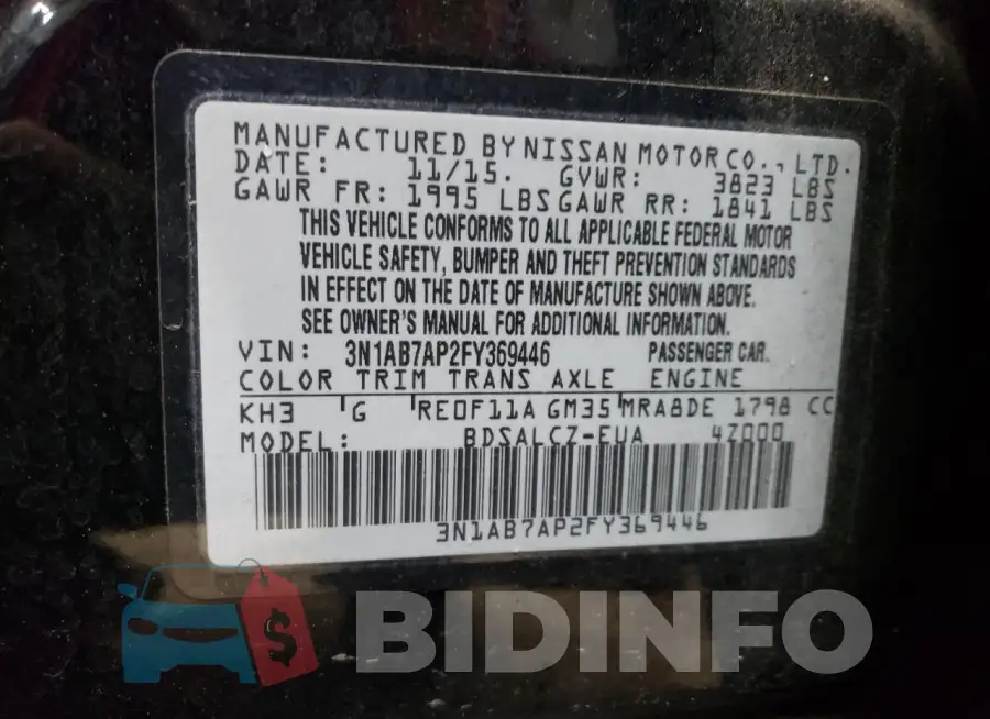 3N1AB7AP2FY369446 Photo# 12