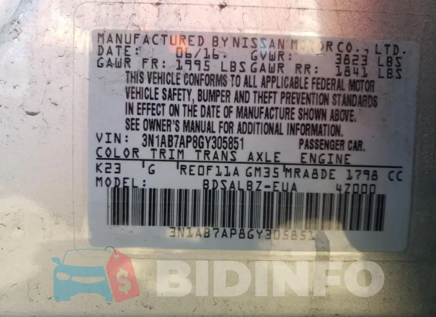 3N1AB7AP8GY305851 Photo# 12
