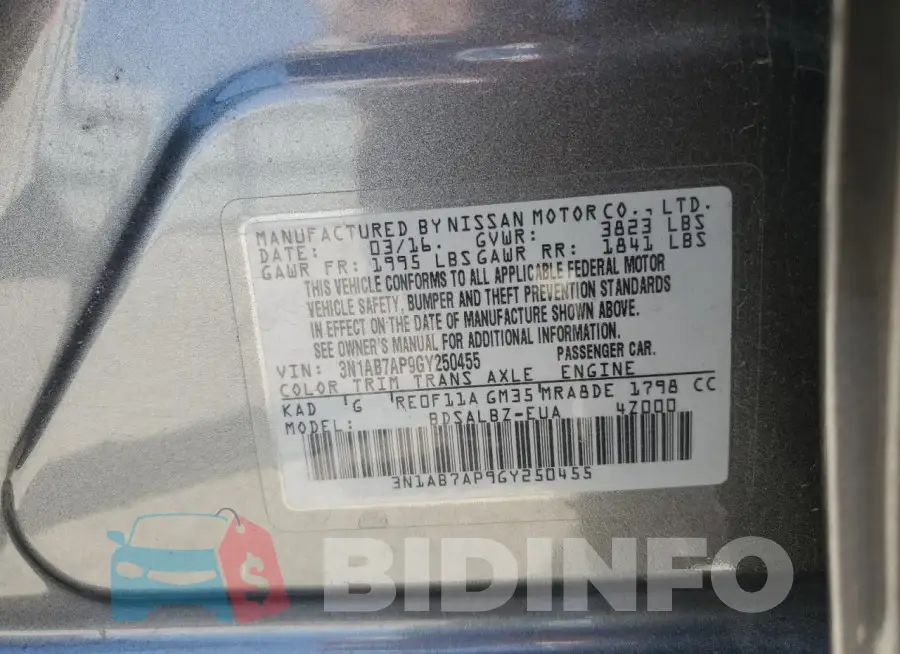 3N1AB7AP9GY250455 Photo# 12