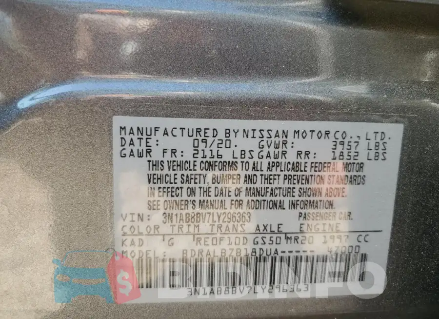 3N1AB8BV7LY296363 Photo# 12