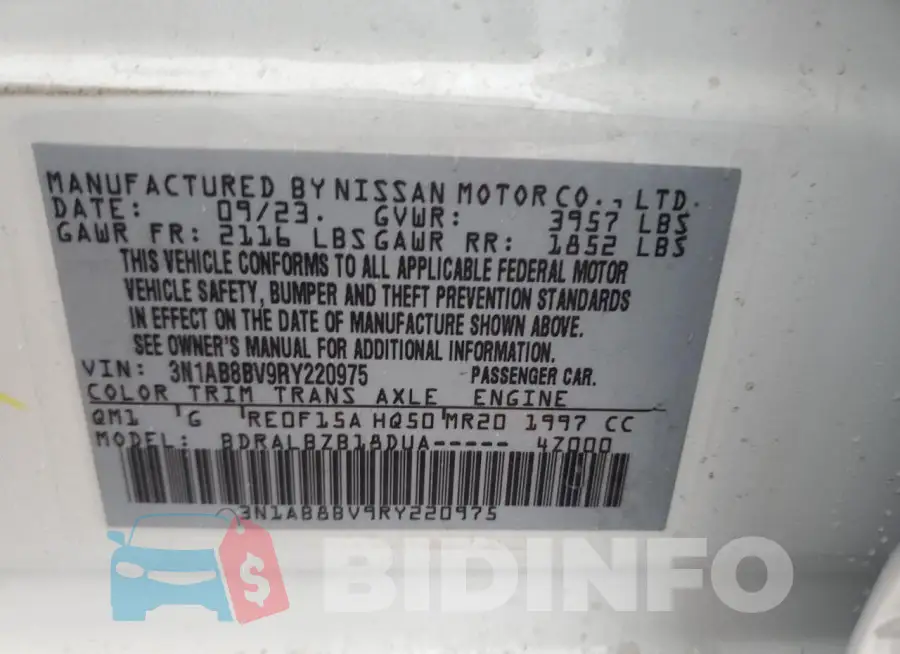3N1AB8BV9RY220975 Photo# 12