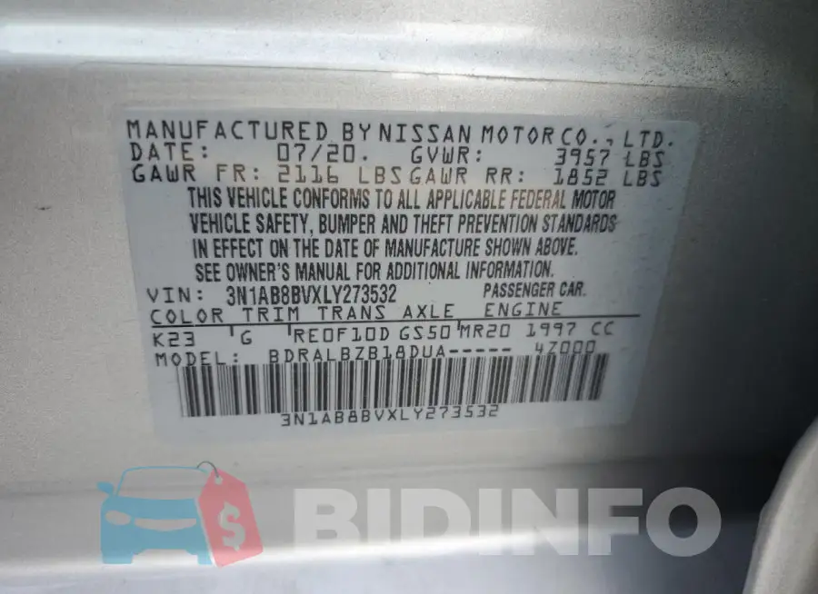 3N1AB8BVXLY273532 Photo# 12