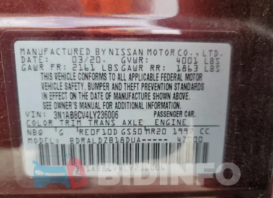 3N1AB8CV4LY236006 Photo# 12