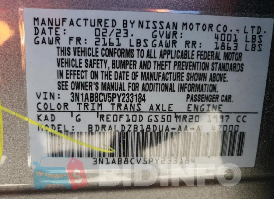3N1AB8CV5PY233184 Photo# 12