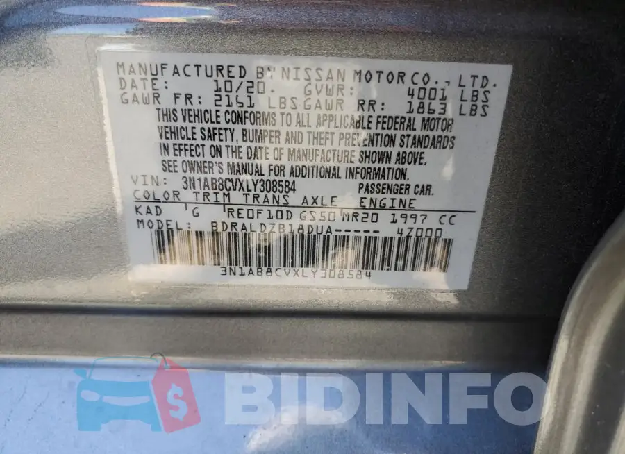 3N1AB8CVXLY308584 Photo# 12