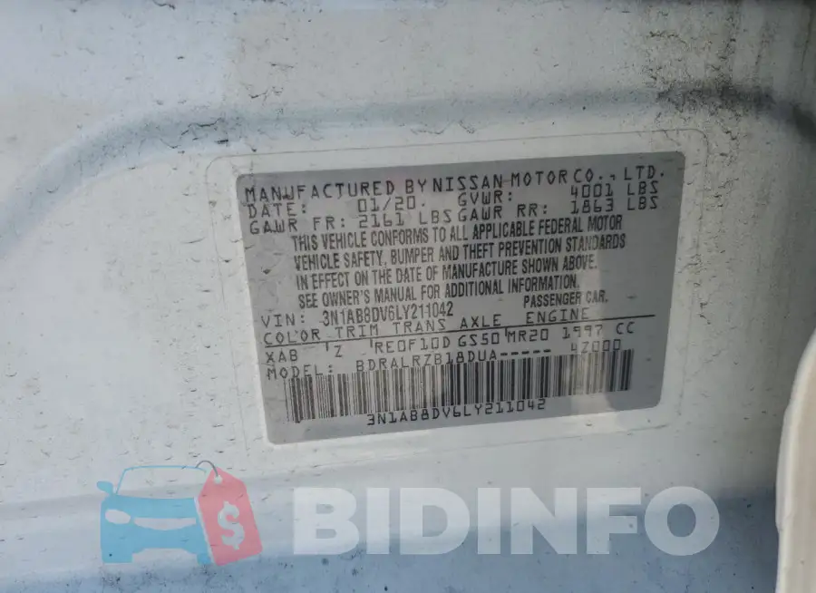 3N1AB8DV6LY211042 Photo# 12
