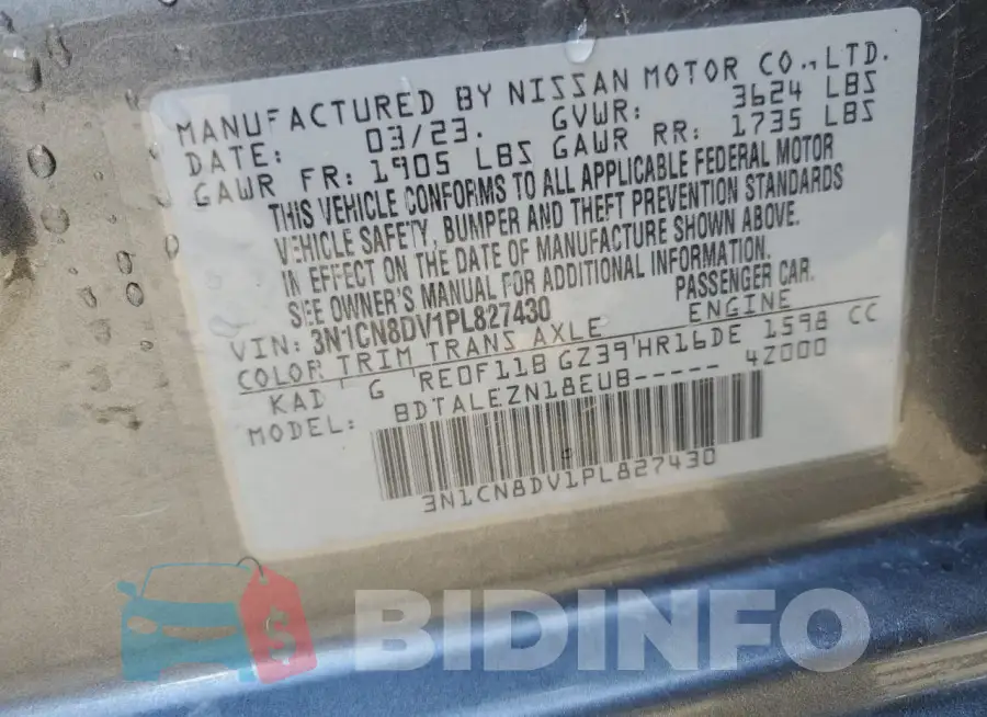 3N1CN8DV1PL827430 Photo# 13