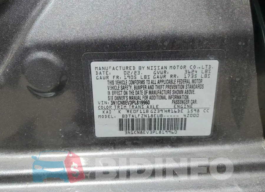 3N1CN8EV3PL819960 Photo# 12