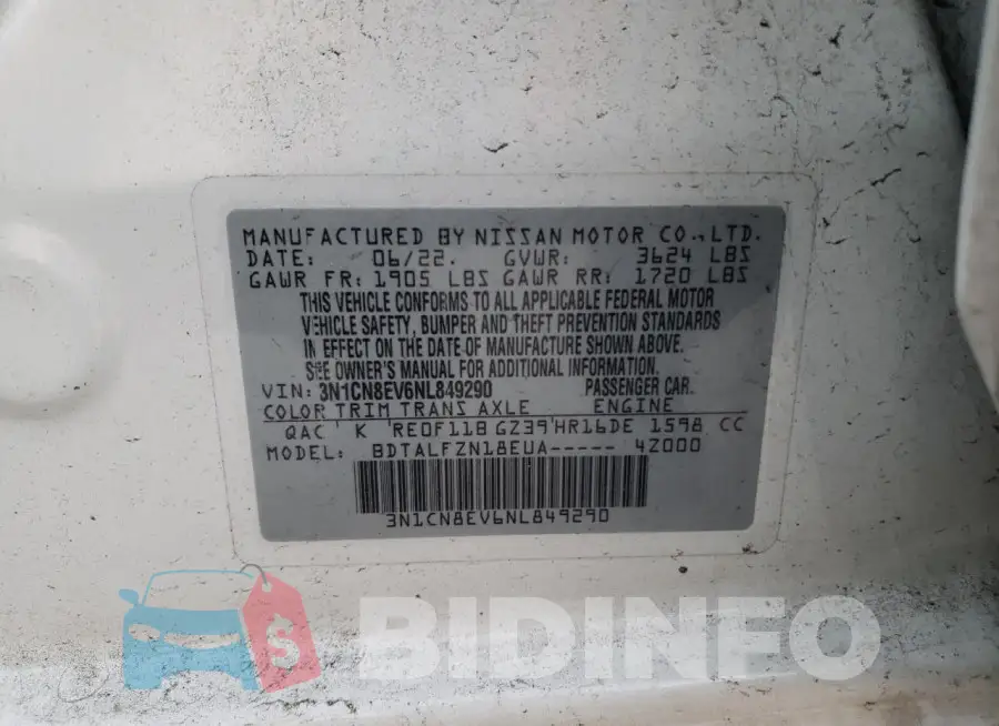 3N1CN8EV6NL849290 Photo# 12