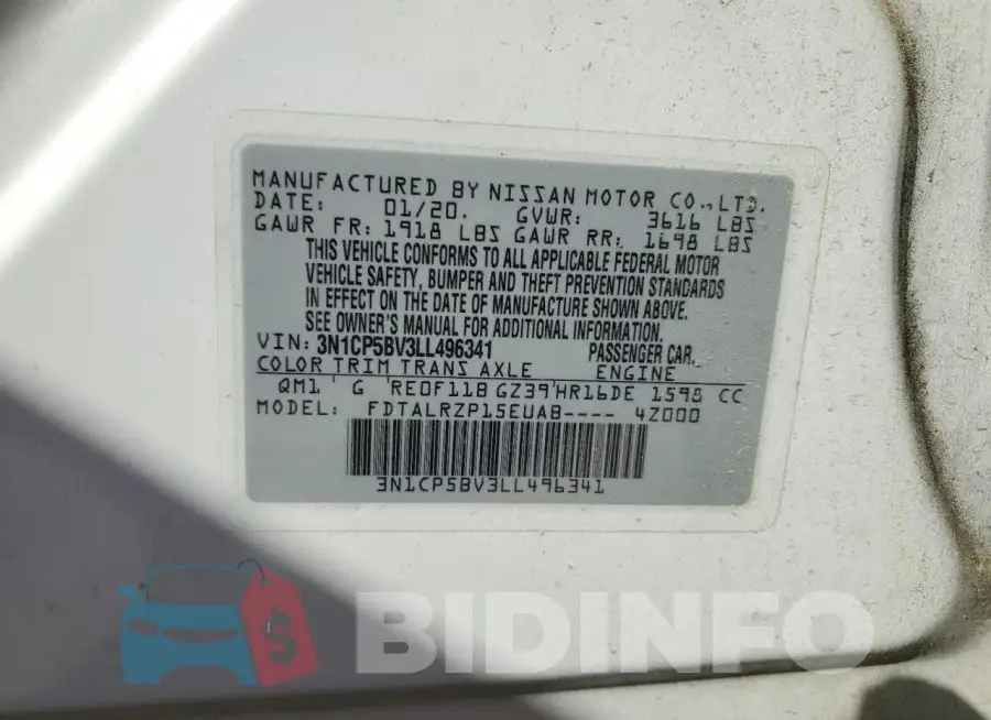 3N1CP5BV3LL496341 Photo# 12