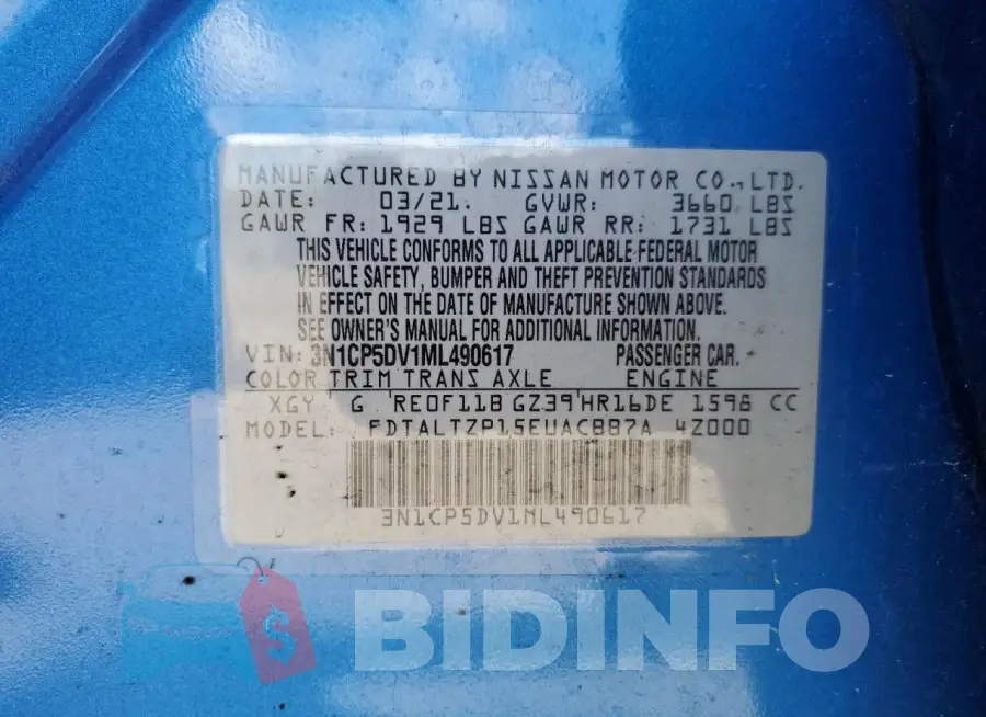 3N1CP5DV1ML490617 Photo# 13