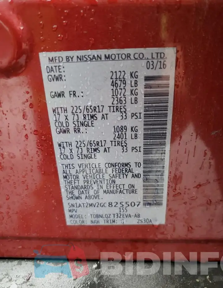 5N1AT2MV2GC825507 Photo# 14