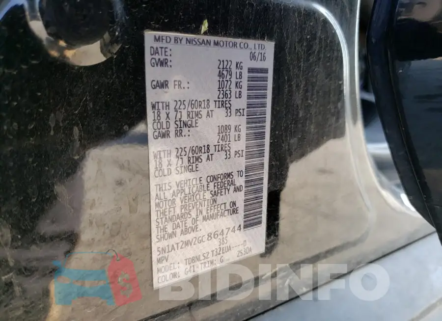 5N1AT2MV2GC864744 Photo# 14