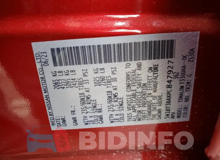 5N1BT3BAXPC847927 Photo# 14