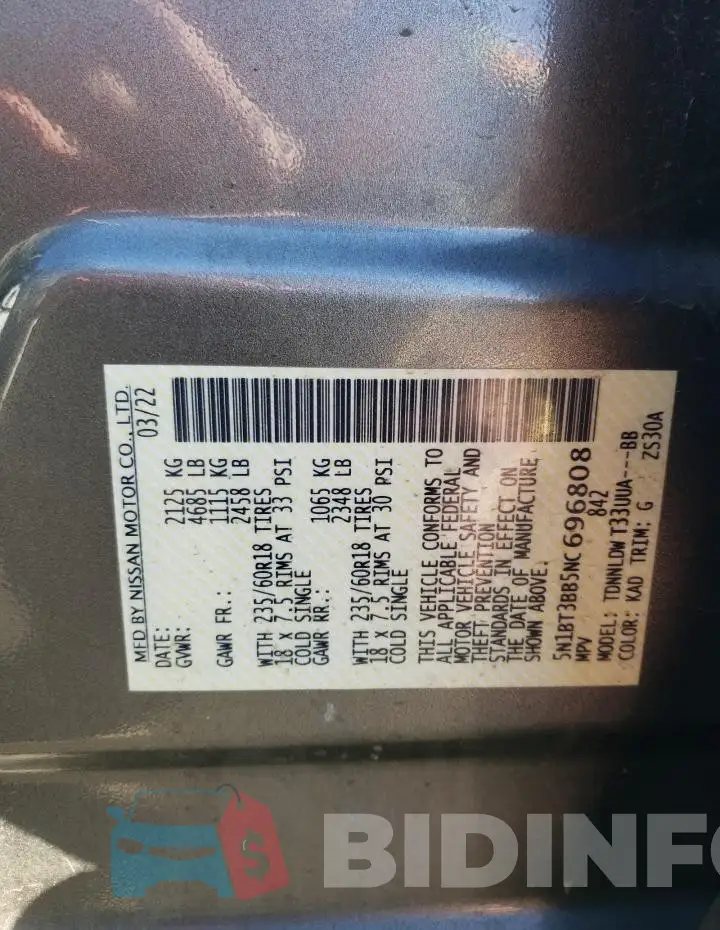 5N1BT3BB5NC696808 Photo# 14