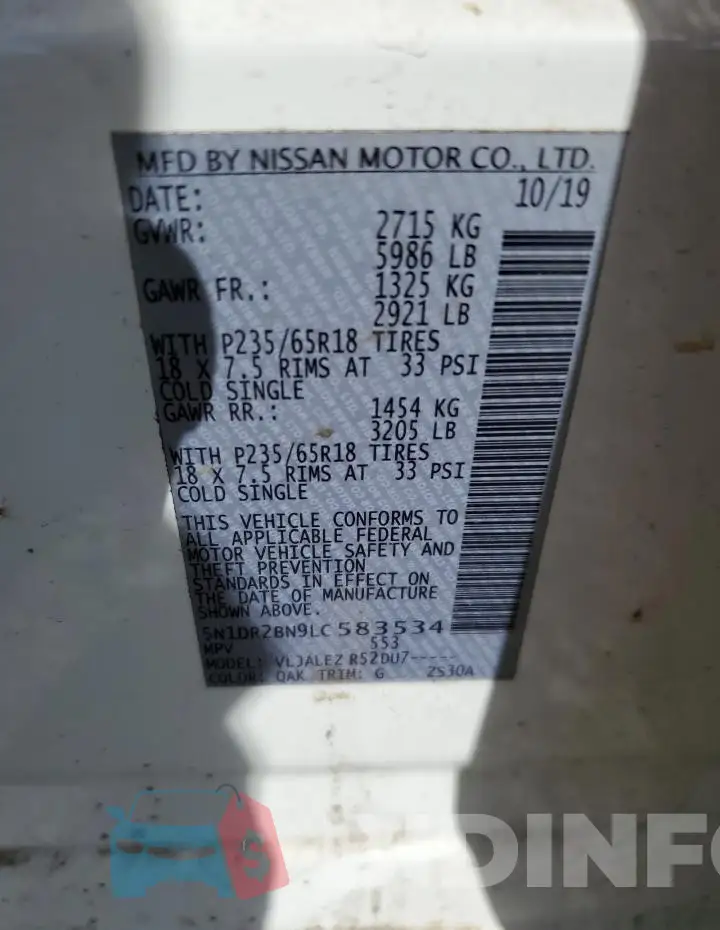 5N1DR2BN9LC583534 Photo# 14