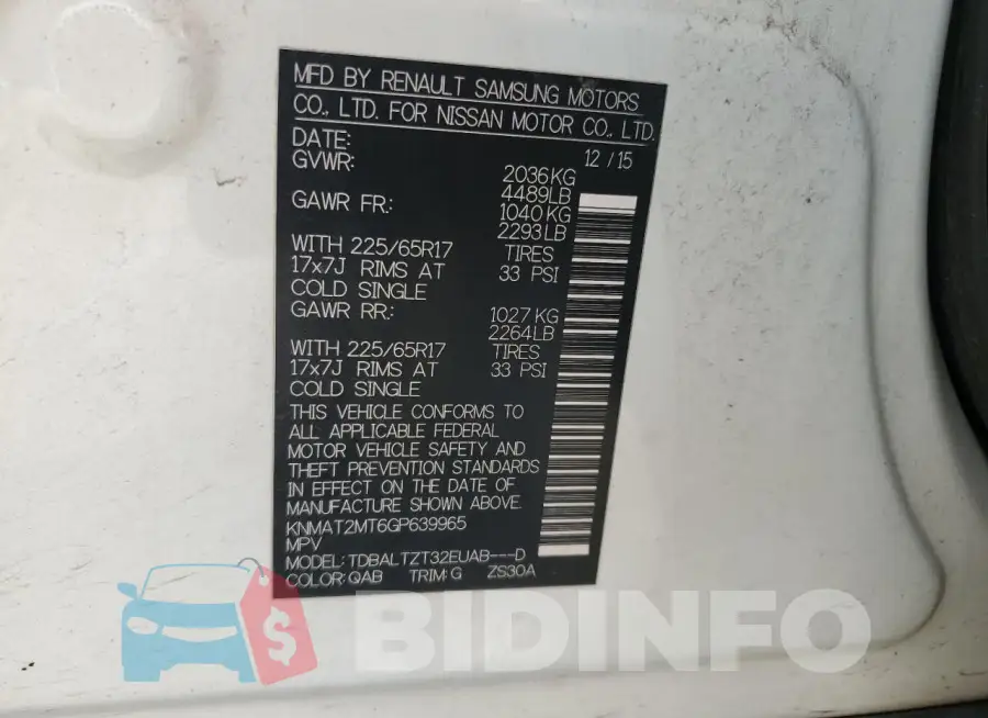 KNMAT2MT6GP639965 Photo# 14
