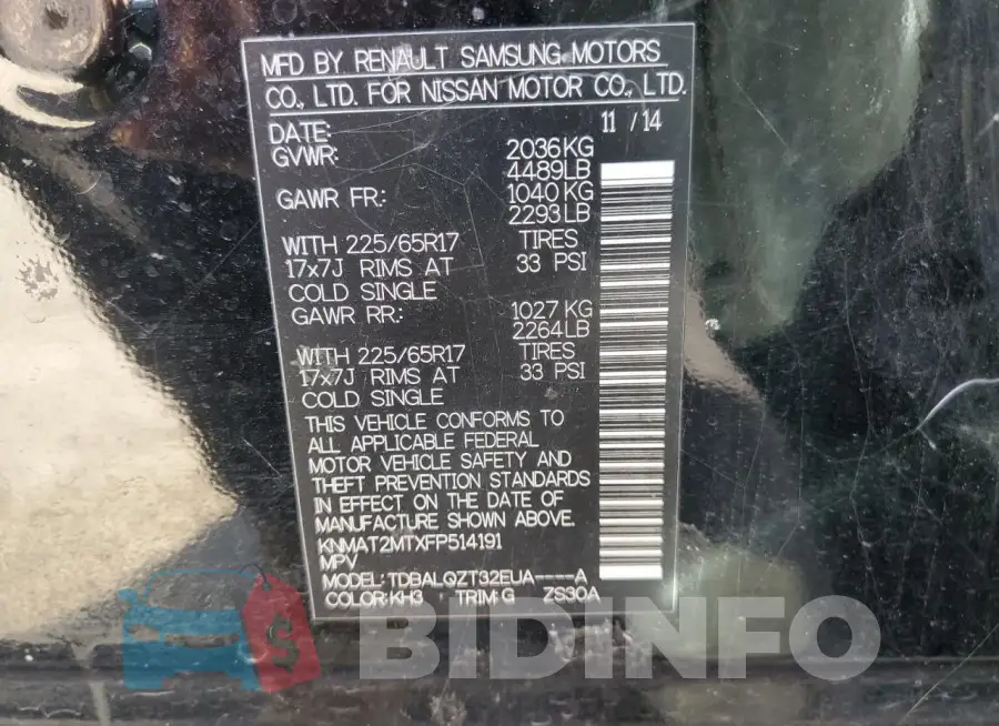 KNMAT2MTXFP514191 Photo# 13