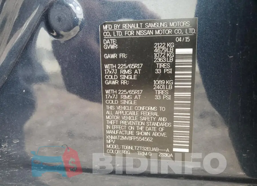KNMAT2MV8FP554562 Photo# 13