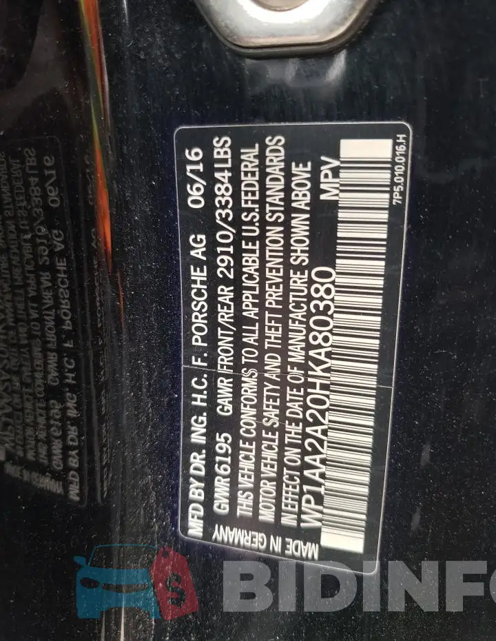 WP1AA2A20HKA80380 Photo# 13