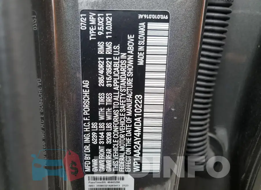 WP1AA2AY4MDA10223 Photo# 13