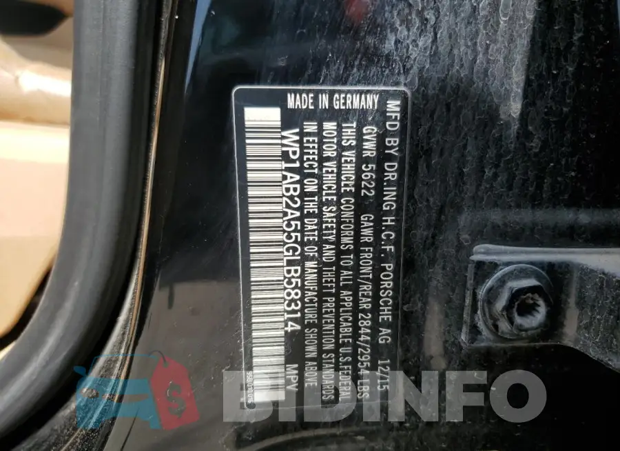 WP1AB2A55GLB58314 Photo# 13
