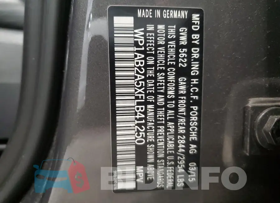 WP1AB2A5XFLB41250 Photo# 13